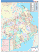 New Bedford Metro Area Digital Map Color Cast Style
